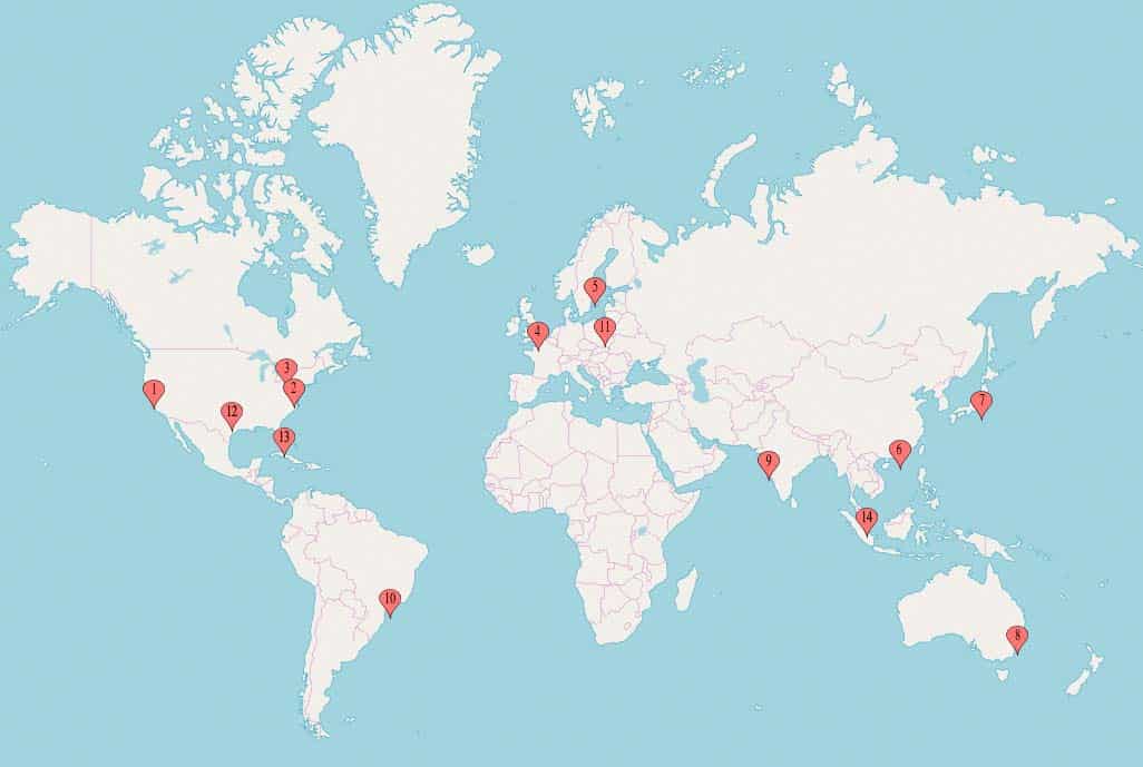 Shift8 CDN endpoint geographic map