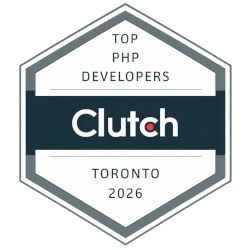 Clutch Top PHP Developers Toronto 2026 award badge