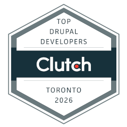 Clutch Top Drupal Developers Toronto 2026 award badge